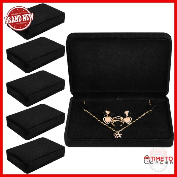 6-Piece Jewelry Gift Box Set - Flannelette Travel Case for Necklace Ring Earring